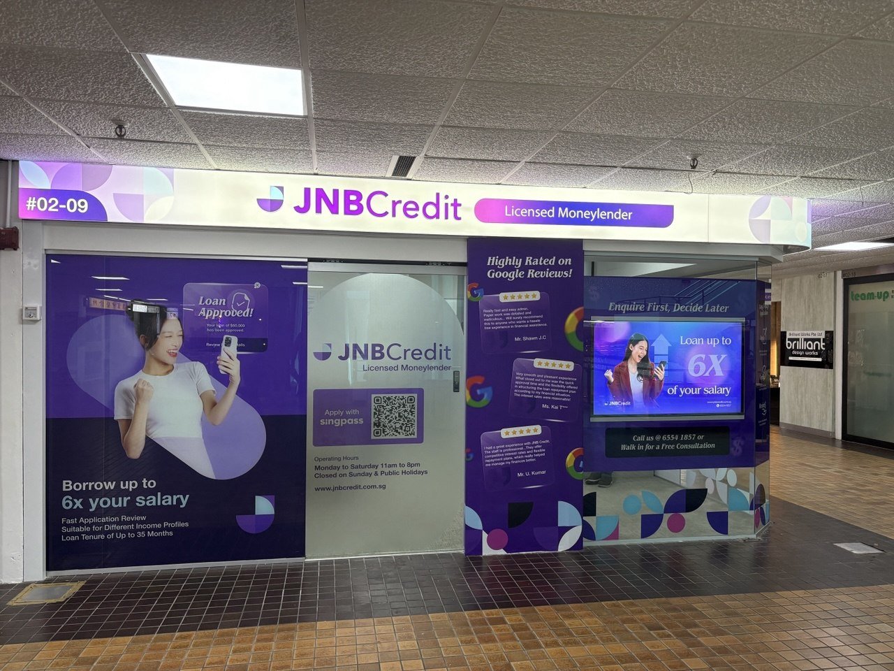 JNB Credit licensed moneylender office in Bukit Timah, Singapore